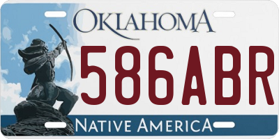OK license plate 586ABR