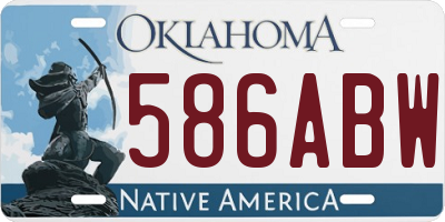 OK license plate 586ABW