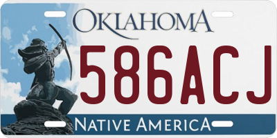 OK license plate 586ACJ