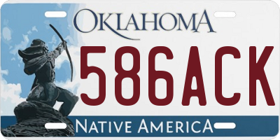 OK license plate 586ACK