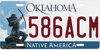 OK license plate 586ACM