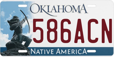 OK license plate 586ACN