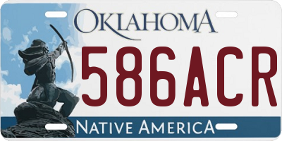 OK license plate 586ACR