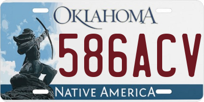 OK license plate 586ACV