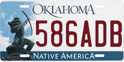 OK license plate 586ADB