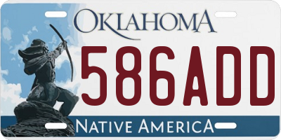 OK license plate 586ADD