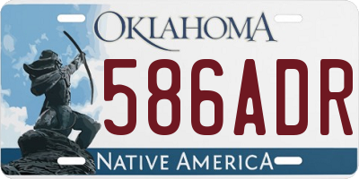 OK license plate 586ADR