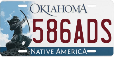 OK license plate 586ADS