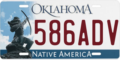 OK license plate 586ADV