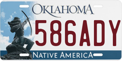 OK license plate 586ADY