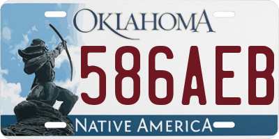 OK license plate 586AEB