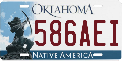 OK license plate 586AEI