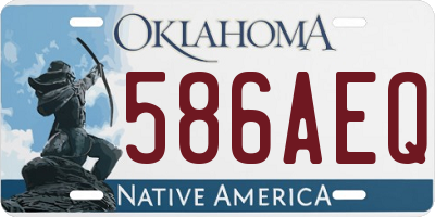 OK license plate 586AEQ