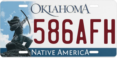 OK license plate 586AFH