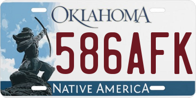 OK license plate 586AFK