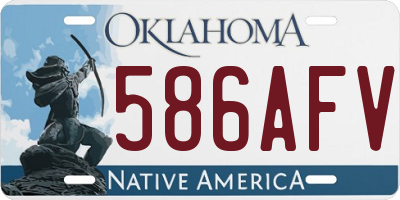 OK license plate 586AFV