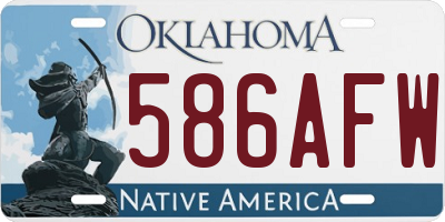 OK license plate 586AFW