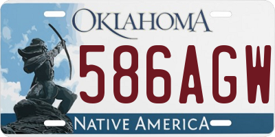 OK license plate 586AGW