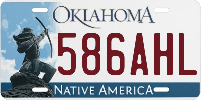 OK license plate 586AHL