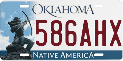 OK license plate 586AHX