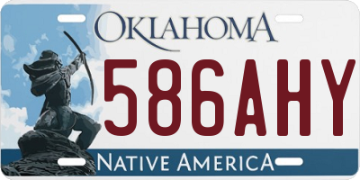 OK license plate 586AHY