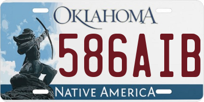 OK license plate 586AIB