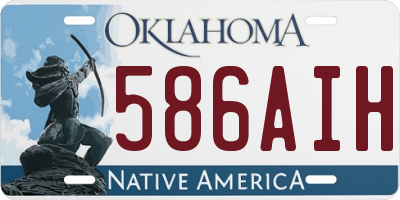 OK license plate 586AIH