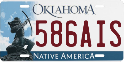 OK license plate 586AIS