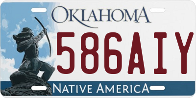 OK license plate 586AIY
