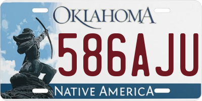 OK license plate 586AJU