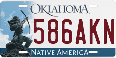 OK license plate 586AKN