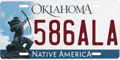 OK license plate 586ALA