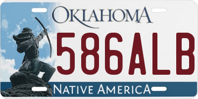 OK license plate 586ALB