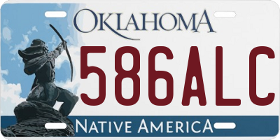 OK license plate 586ALC