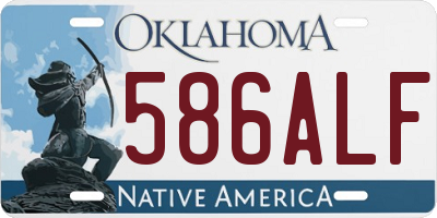 OK license plate 586ALF