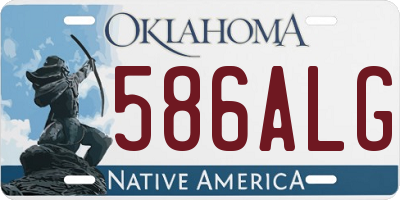 OK license plate 586ALG