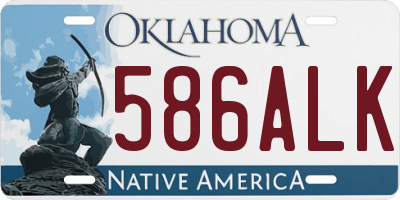 OK license plate 586ALK
