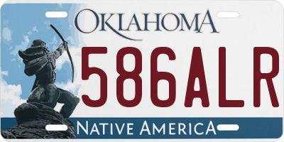 OK license plate 586ALR