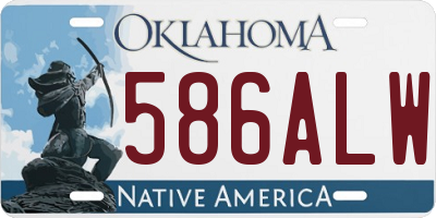 OK license plate 586ALW