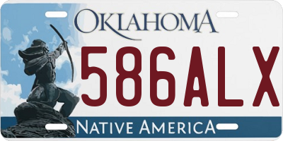 OK license plate 586ALX