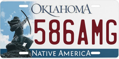 OK license plate 586AMG