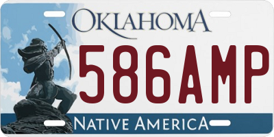 OK license plate 586AMP