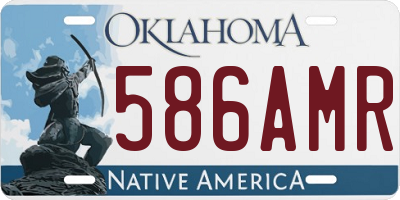 OK license plate 586AMR