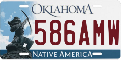OK license plate 586AMW