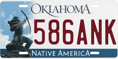 OK license plate 586ANK