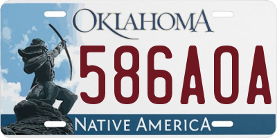 OK license plate 586AOA