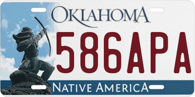 OK license plate 586APA