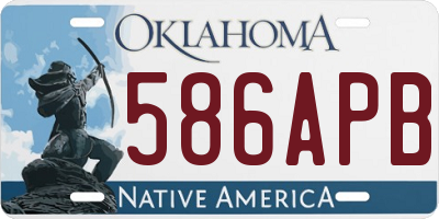 OK license plate 586APB