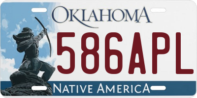 OK license plate 586APL