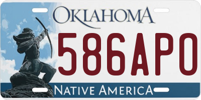 OK license plate 586APO